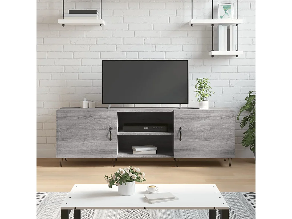 Meuble TV sonoma gris 150x30x50 bois d'ingénierie
