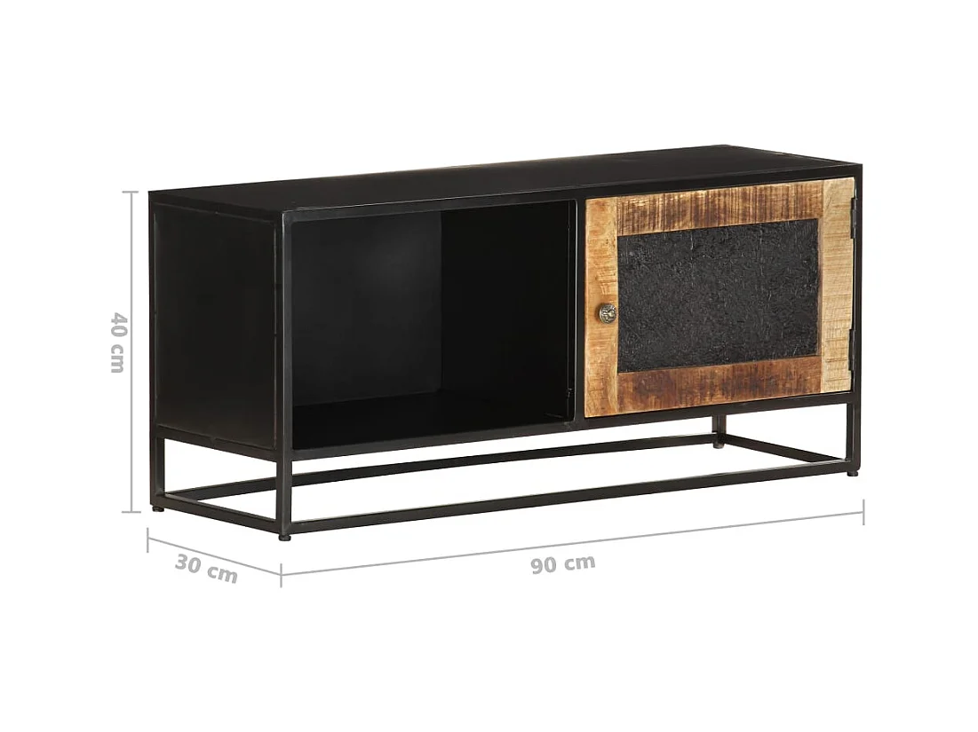 Meuble TV 90x30x40 Bois de manguier brut 2