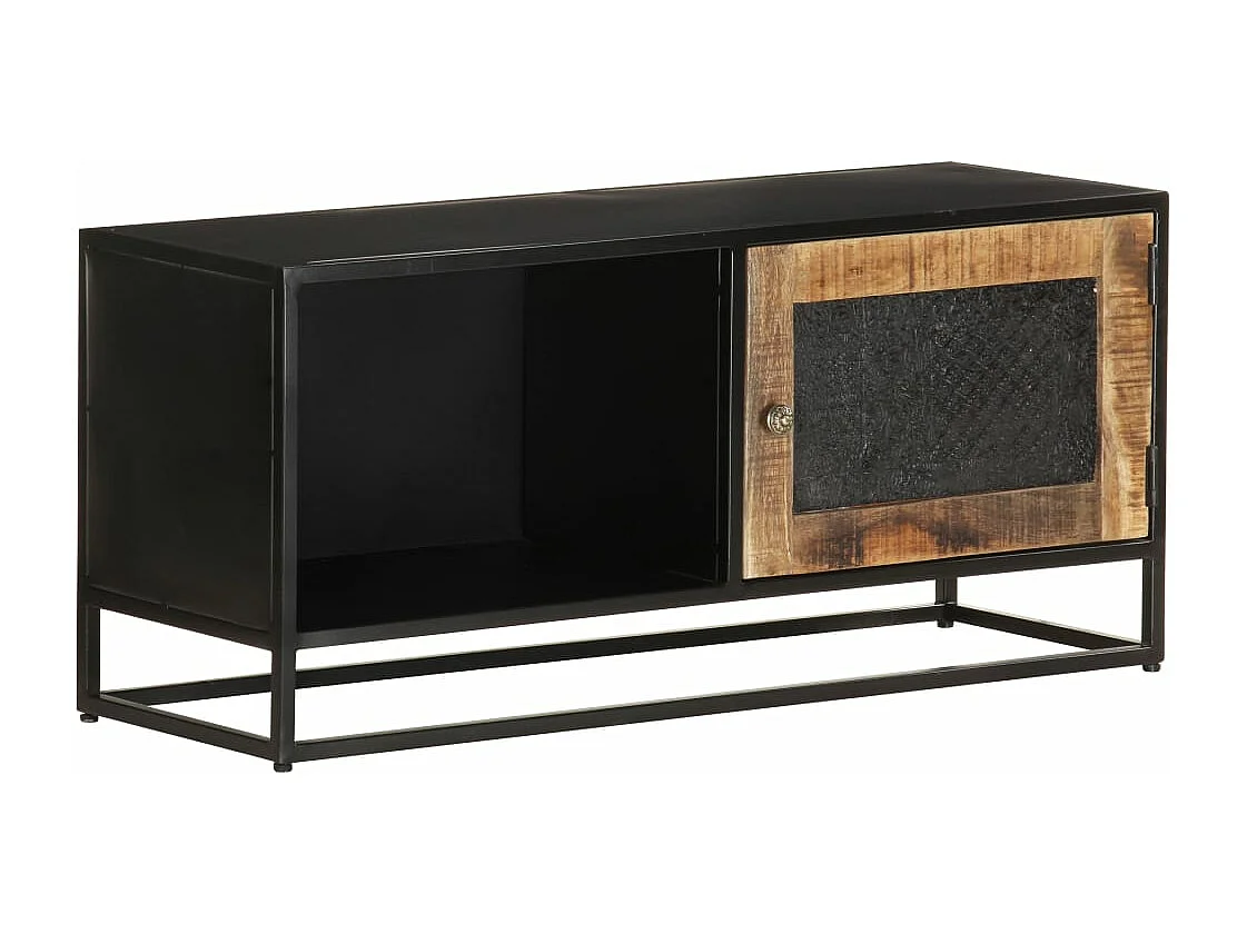 Meuble TV 90x30x40 Bois de manguier brut 2