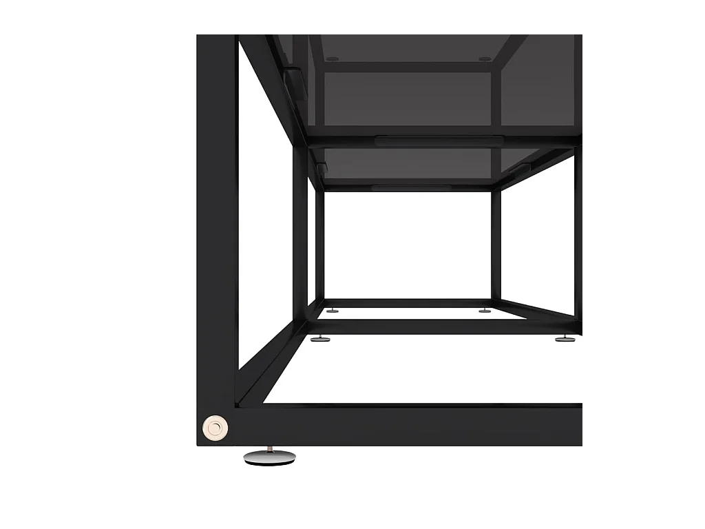 Meuble TV Noir 180x40x40,5 Verre trempé