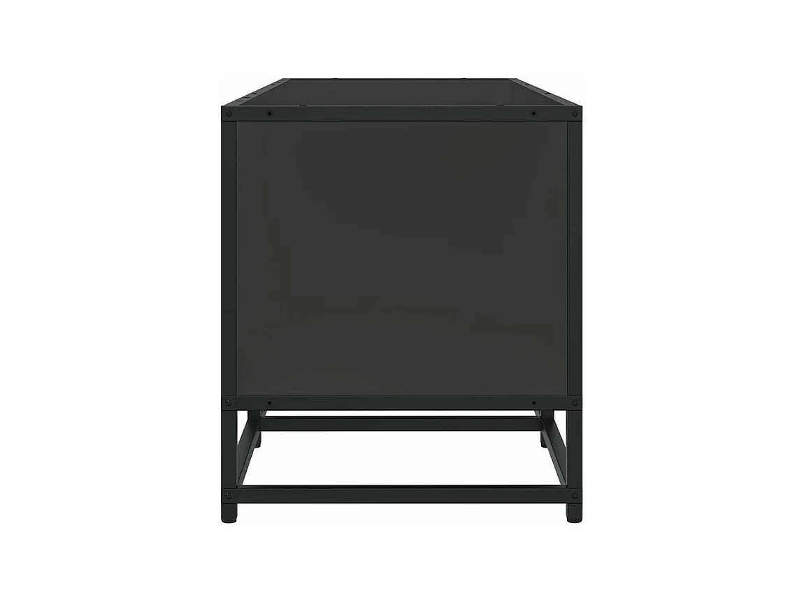 Meuble TV noir 120x35x41 bois d'ingénierie et métal