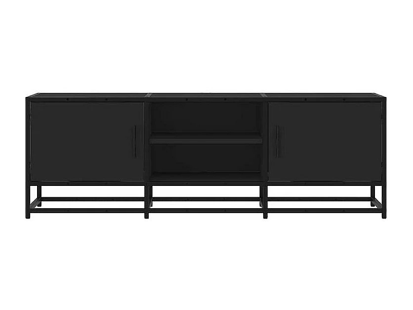 Meuble TV noir 120x35x41 bois d'ingénierie et métal