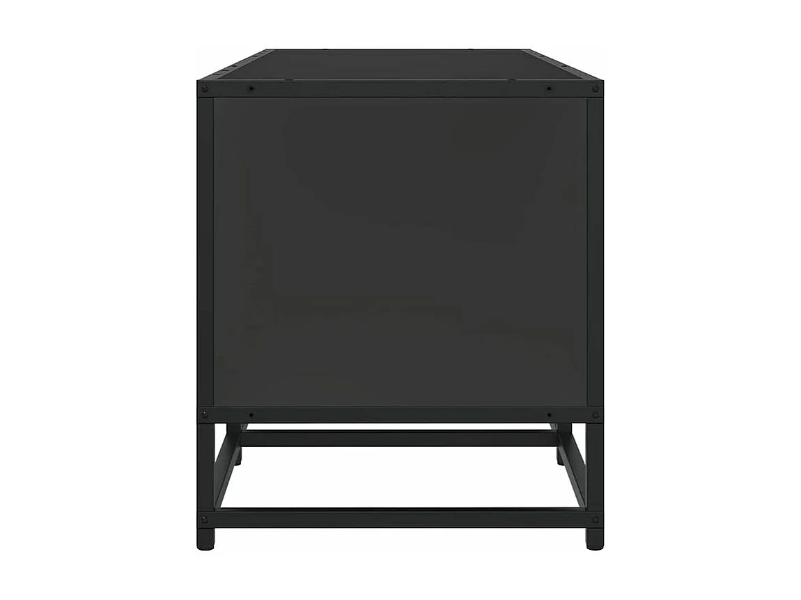 Meuble TV noir 120x35x41 bois d'ingénierie et métal