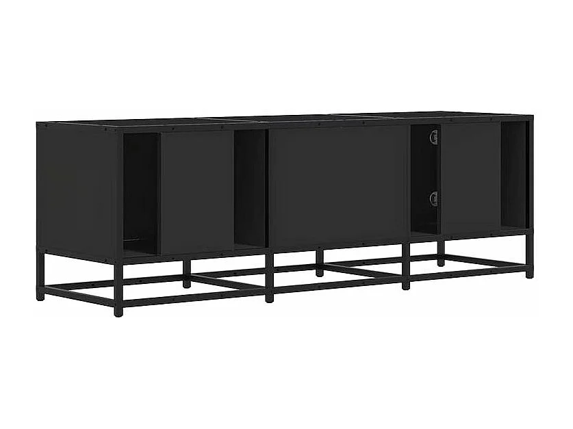 Meuble TV noir 120x35x41 bois d'ingénierie et métal