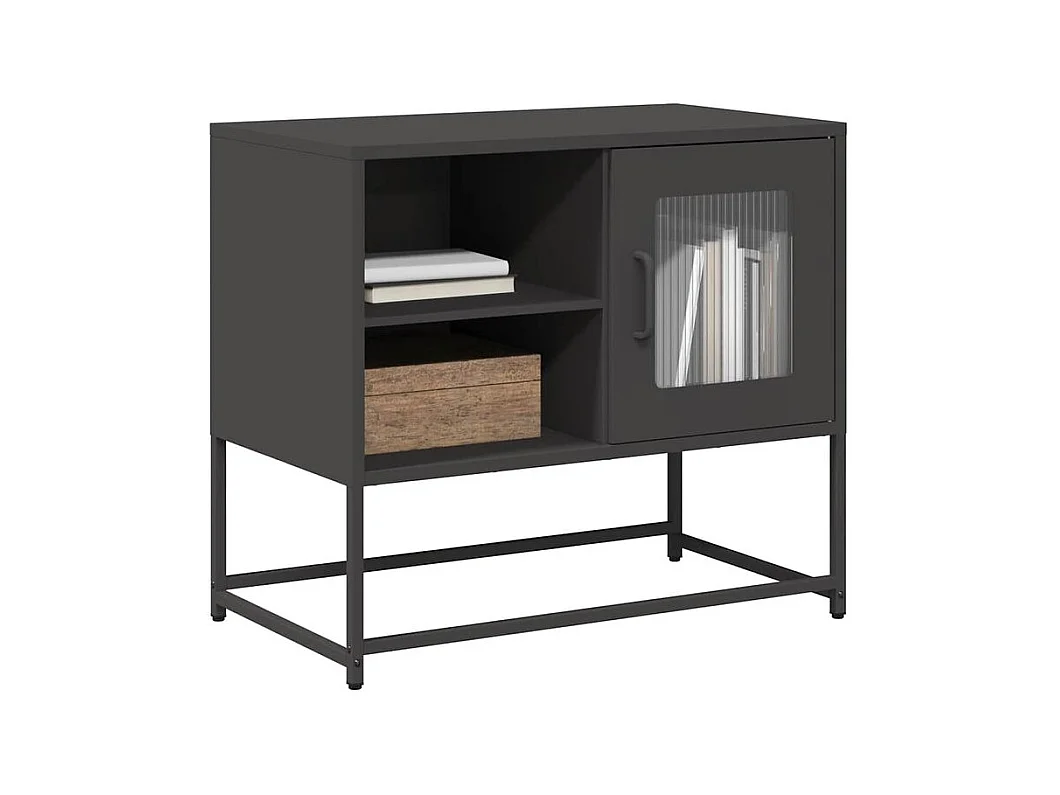 Meuble TV noir 68x39x60,5 acier