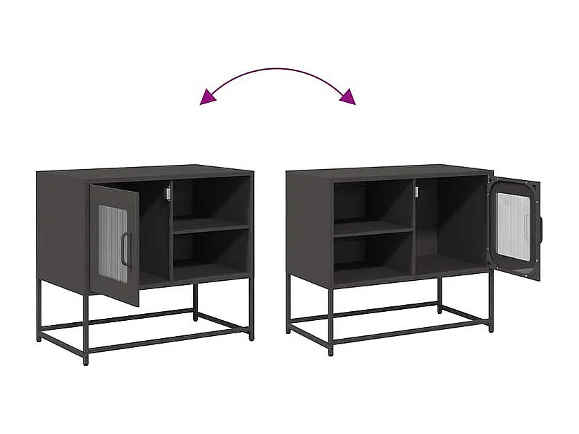 Meuble TV noir 68x39x60,5 acier