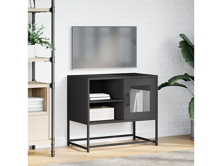 Meuble TV noir 68x39x60,5 acier
