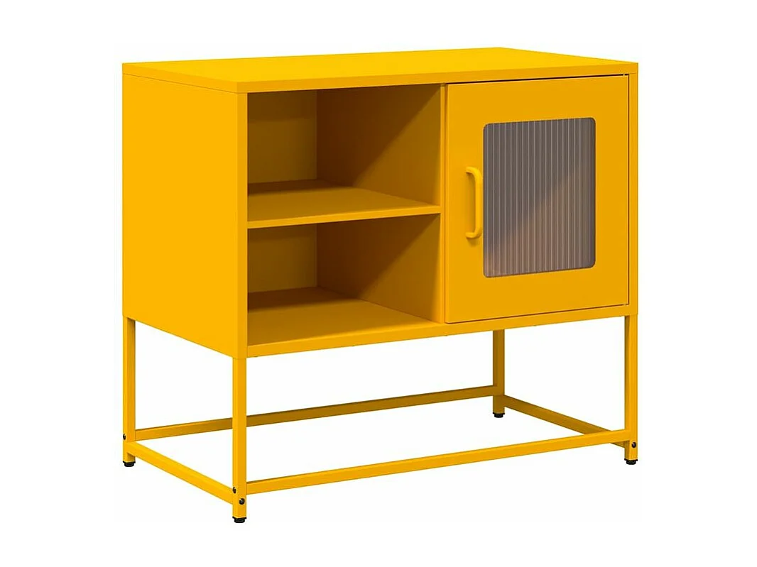 Meuble TV jaune moutarde 68x39x60,5 acier