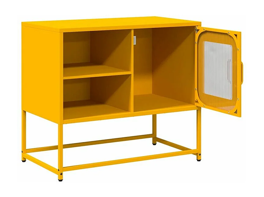 Meuble TV jaune moutarde 68x39x60,5 acier