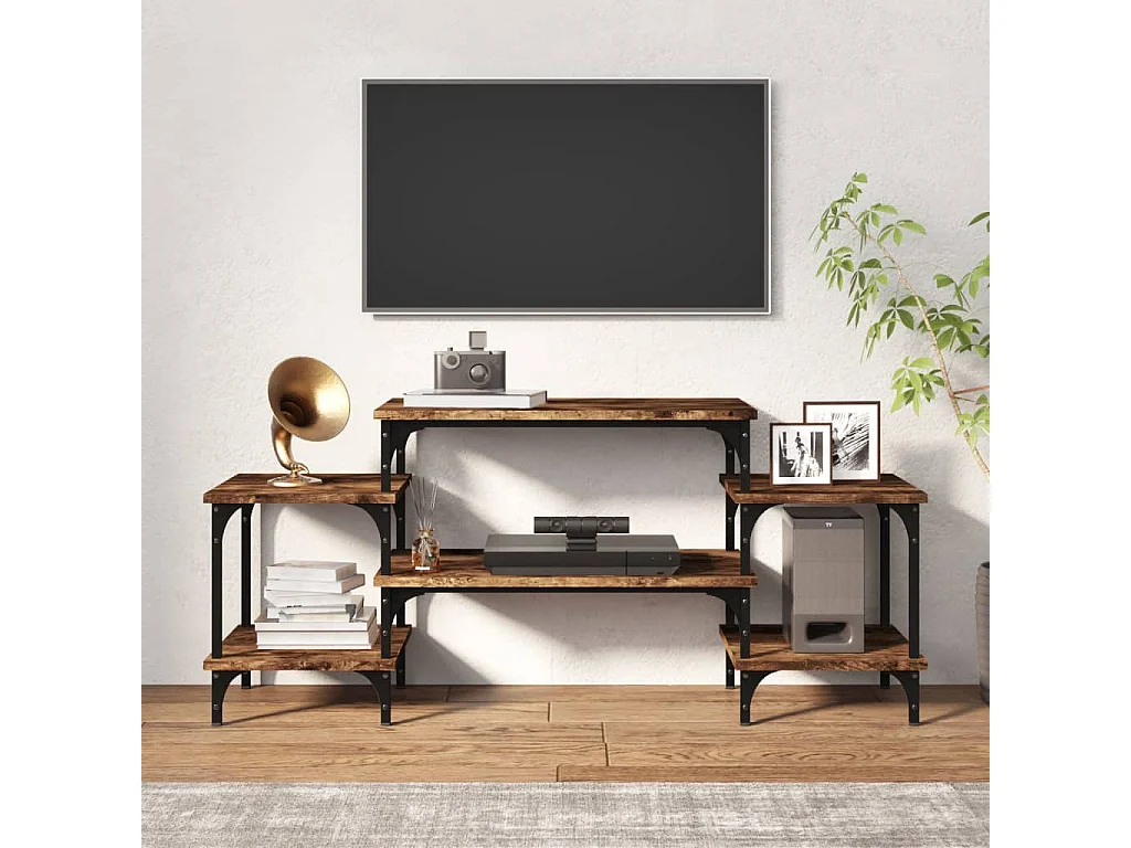 Meuble TV Chêne fumé 117x35x52 Bois d'ingénierie