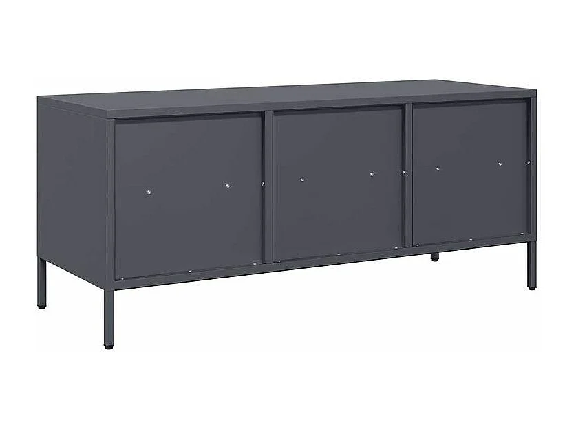 Meuble TV anthracite 101,5x39x43,5 acier laminé à froid