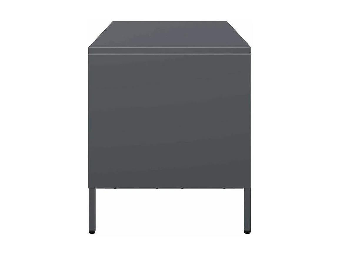 Meuble TV anthracite 101,5x39x43,5 acier laminé à froid