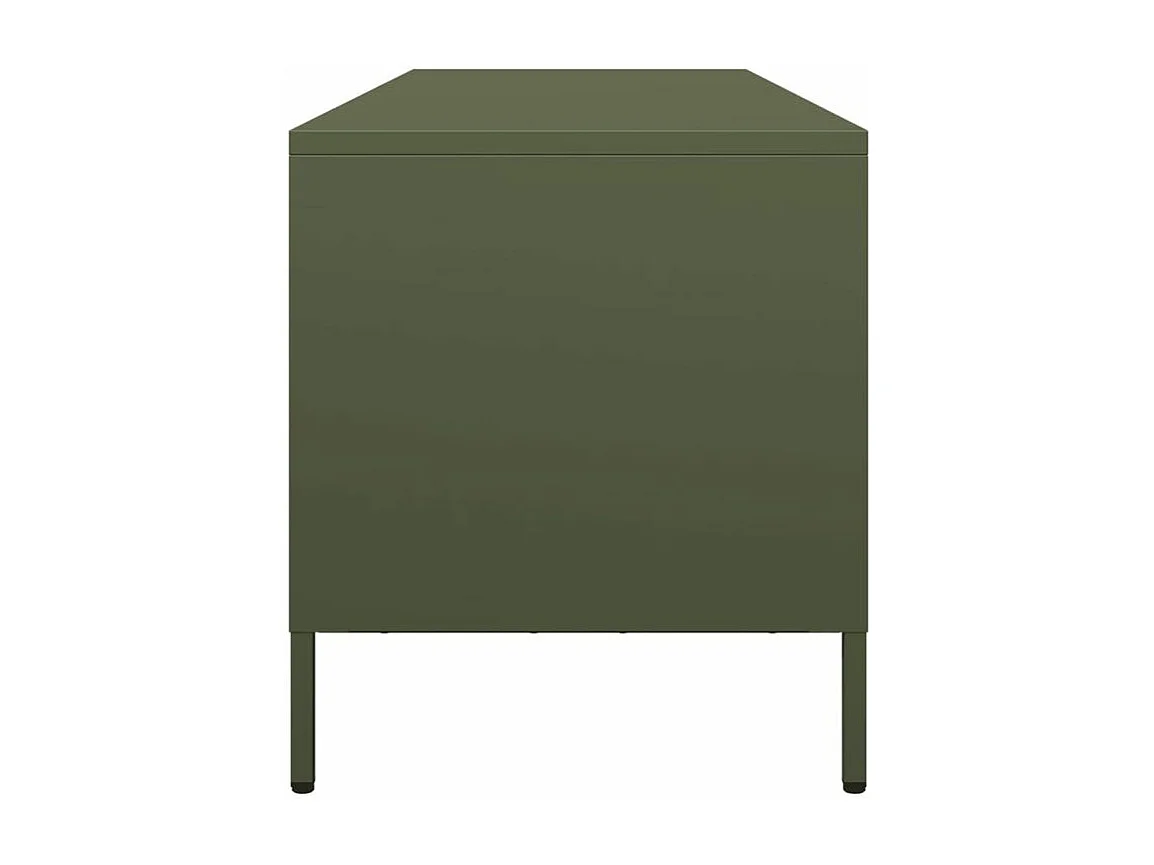 Meuble TV vert olive 135x39x43,5 acier laminé à froid