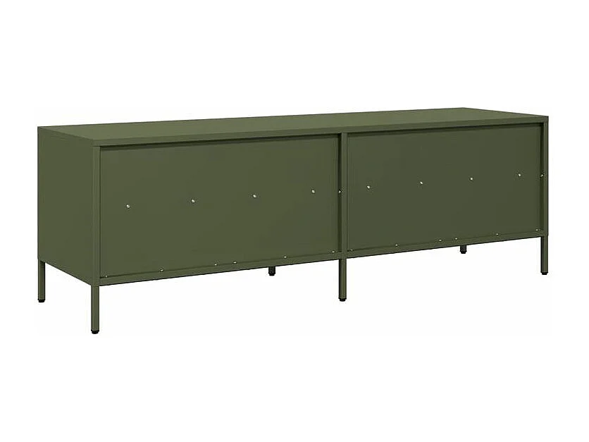 Meuble TV vert olive 135x39x43,5 acier laminé à froid