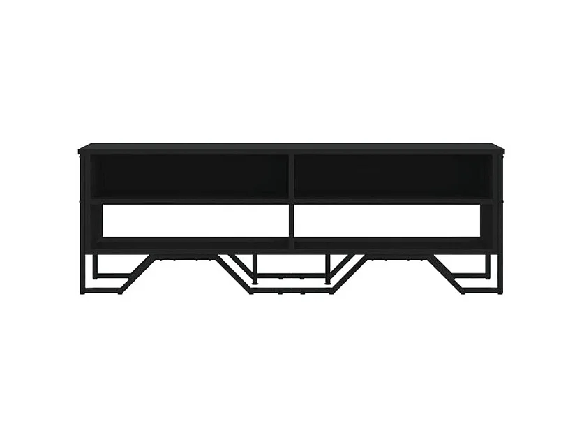 Meuble TV noir 122x34x41 bois d'ingénierie