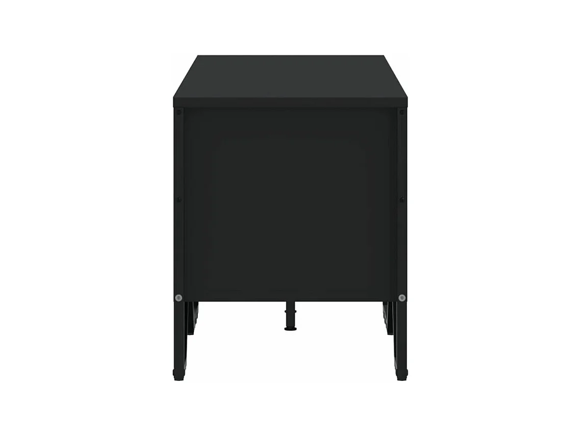 Meuble TV noir 122x34x41 bois d'ingénierie