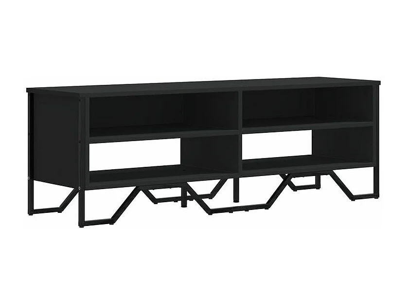 Meuble TV noir 122x34x41 bois d'ingénierie