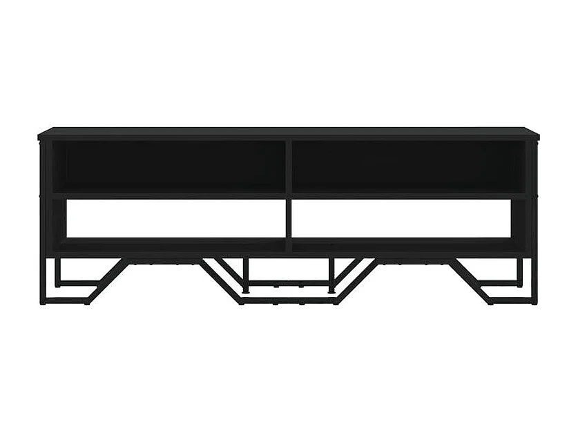 Meuble TV noir 122x34x41 bois d'ingénierie