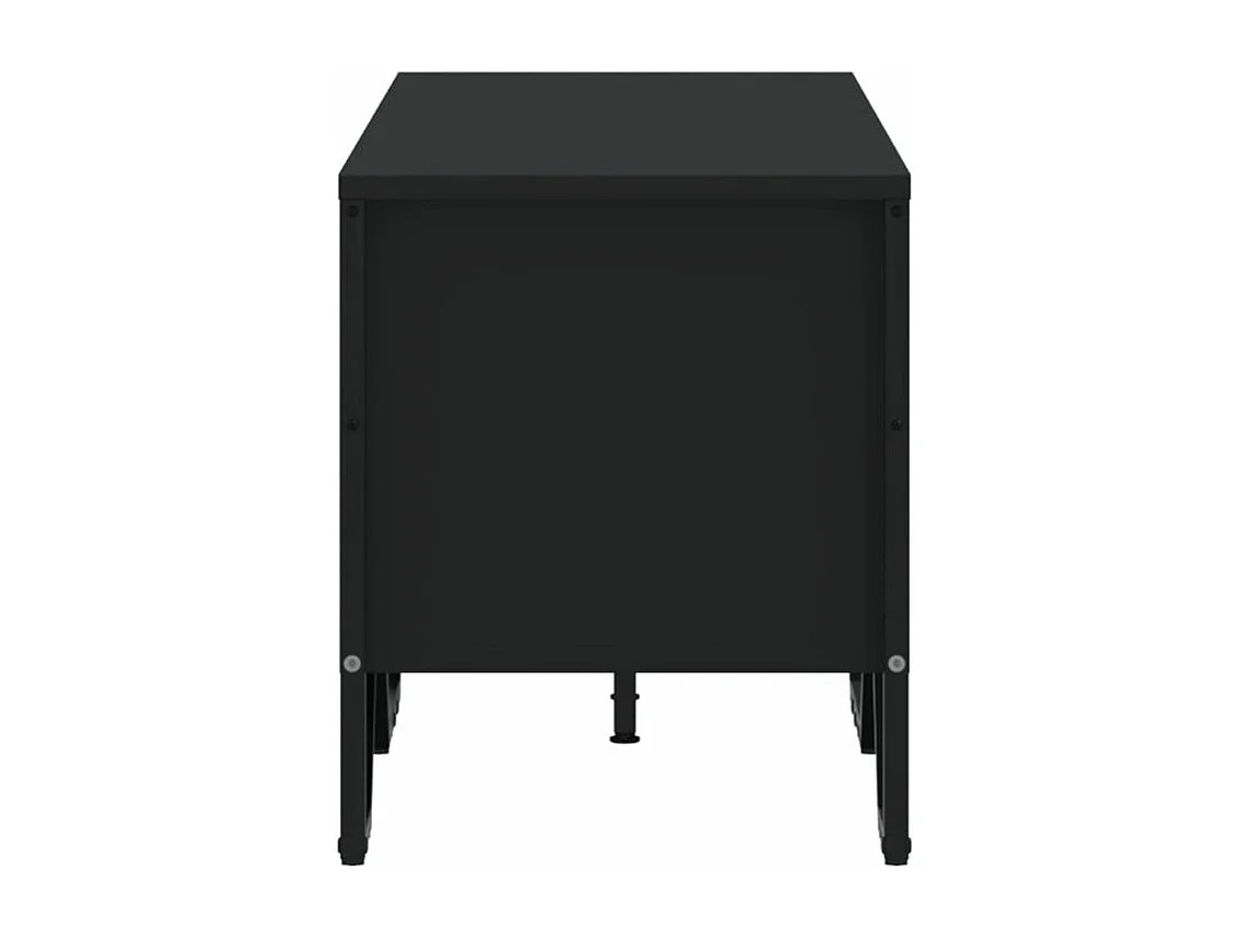 Meuble TV noir 122x34x41 bois d'ingénierie