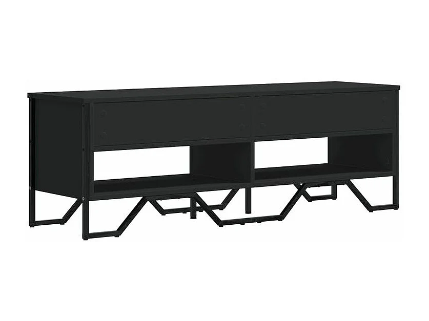 Meuble TV noir 122x34x41 bois d'ingénierie
