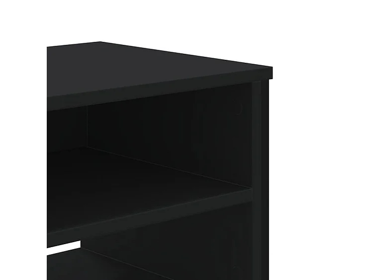 Meuble TV noir 122x34x41 bois d'ingénierie