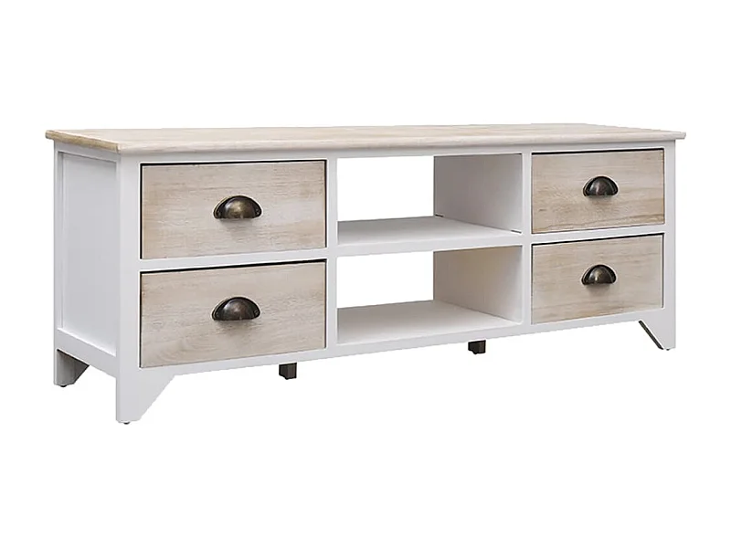 Meuble TV 108x30x40 Bois de Paulownia solide