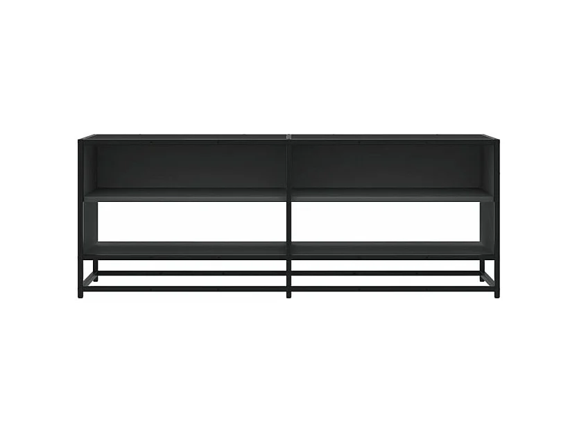 Meuble TV noir 120,5x40x46 bois d'ingénierie et métal