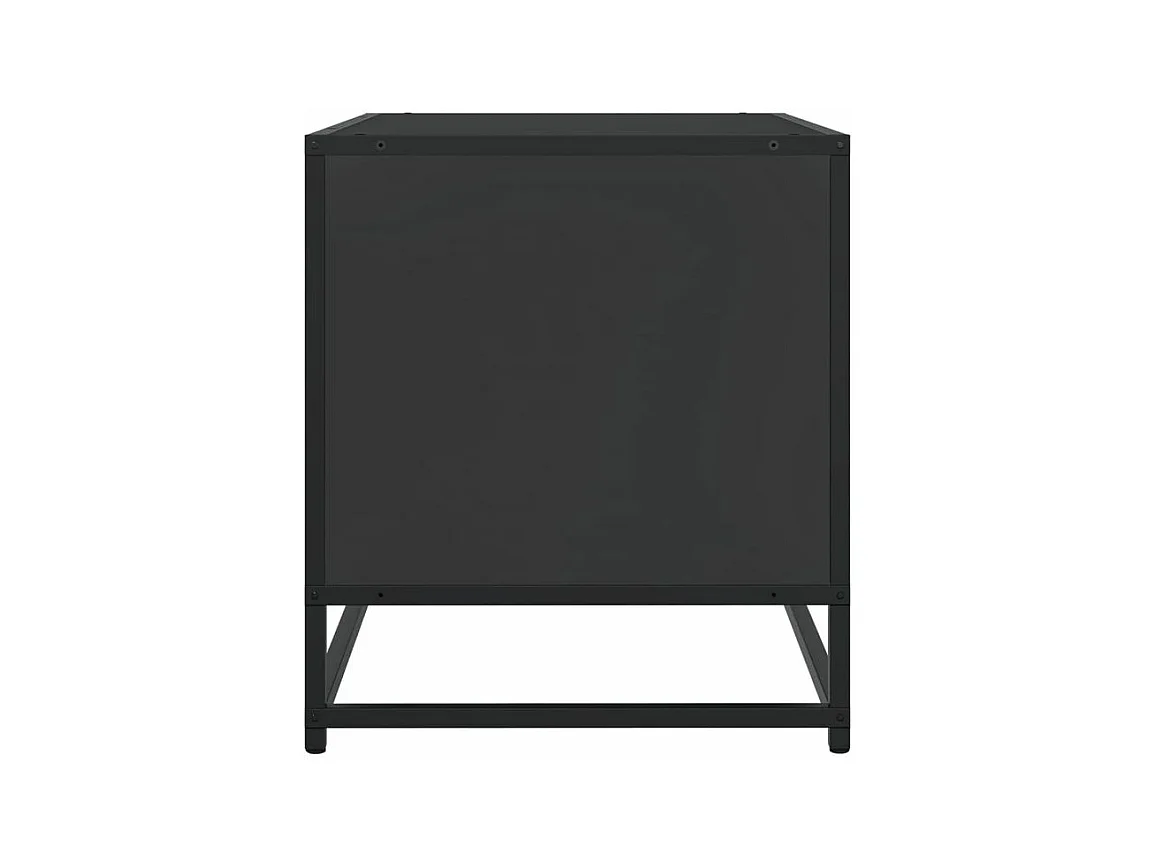 Meuble TV noir 120,5x40x46 bois d'ingénierie et métal