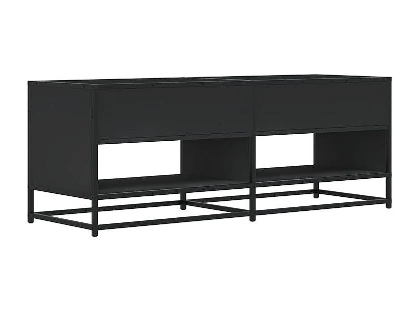 Meuble TV noir 120,5x40x46 bois d'ingénierie et métal