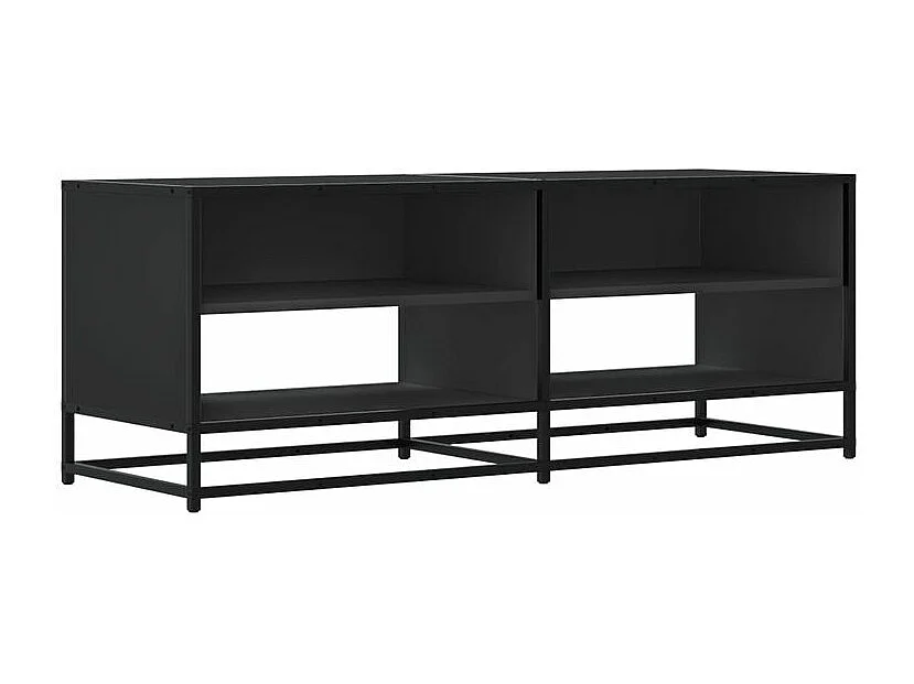 Meuble TV noir 120,5x40x46 bois d'ingénierie et métal