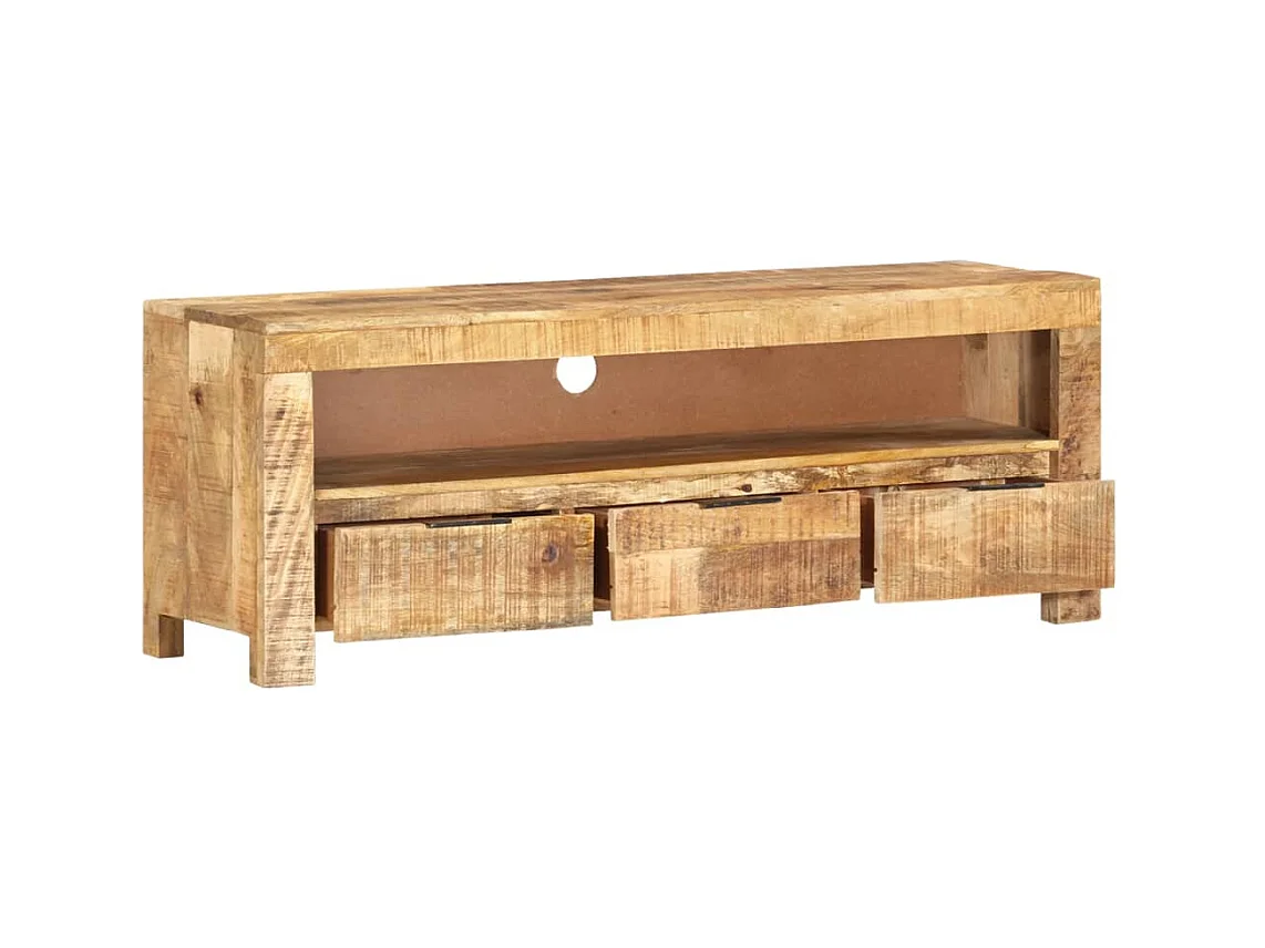 Meuble TV 110x30x40 Bois de manguier brut
