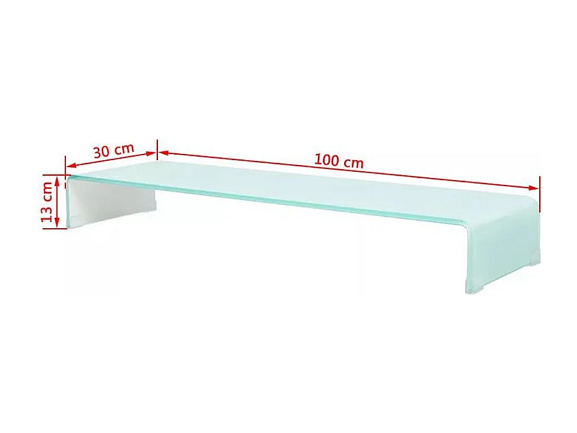 Meuble TV verre trempé blanc Martial L 100