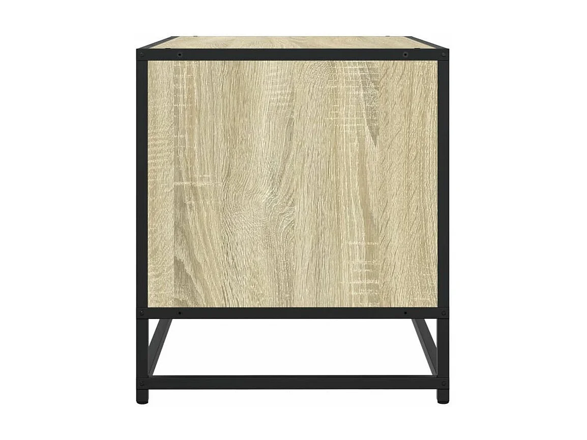 Meuble TV chêne sonoma 91x40x46 bois d'ingénierie et métal