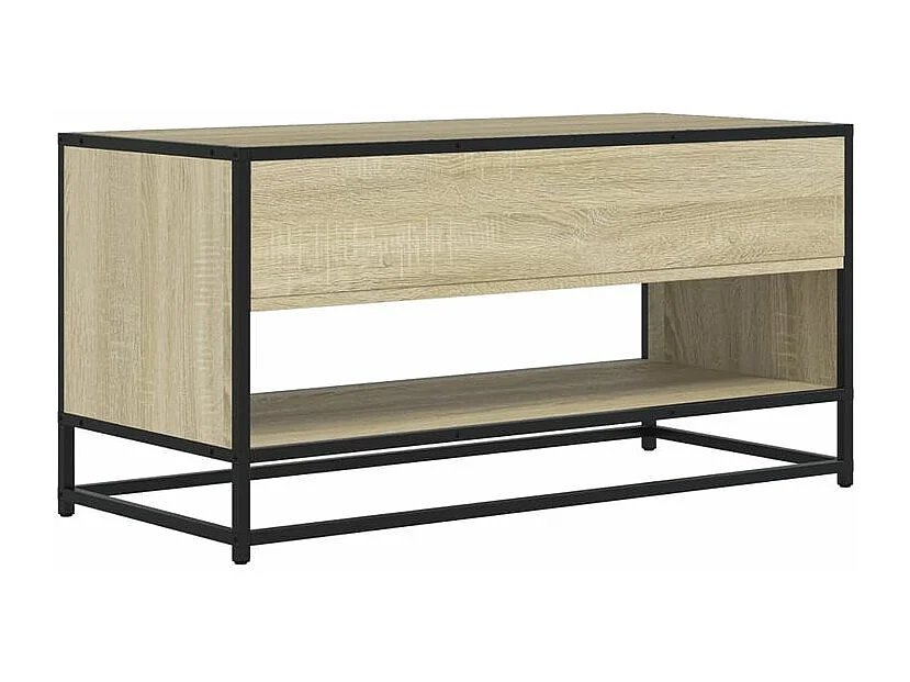 Meuble TV chêne sonoma 91x40x46 bois d'ingénierie et métal