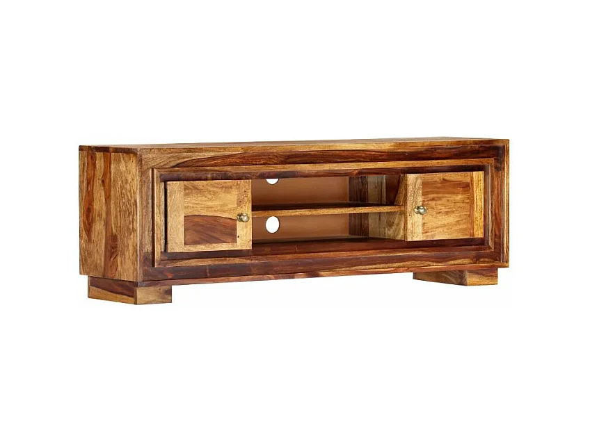 Meuble TV 2 portes sesham massif clair Vahina