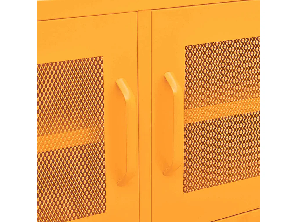 Meuble TV Jaune moutarde 105x35x50 Acier 2