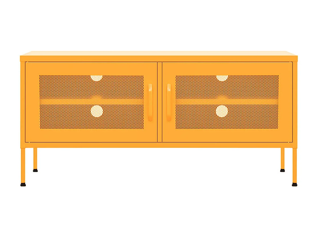 Meuble TV Jaune moutarde 105x35x50 Acier 2