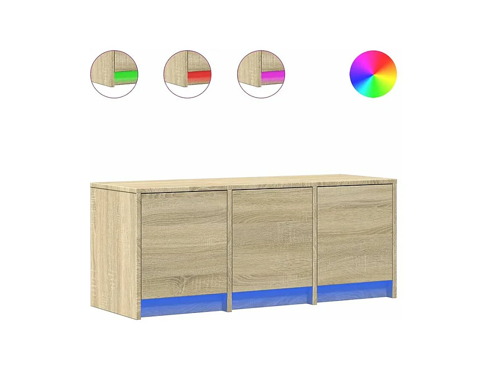 Meuble TV avec LED chêne sonoma 97x34x40 bois d'ingénierie