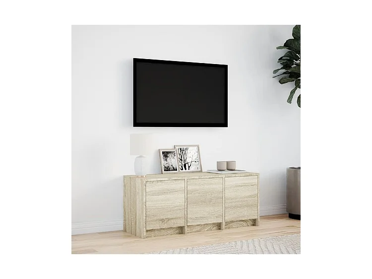 Meuble TV avec LED chêne sonoma 97x34x40 bois d'ingénierie