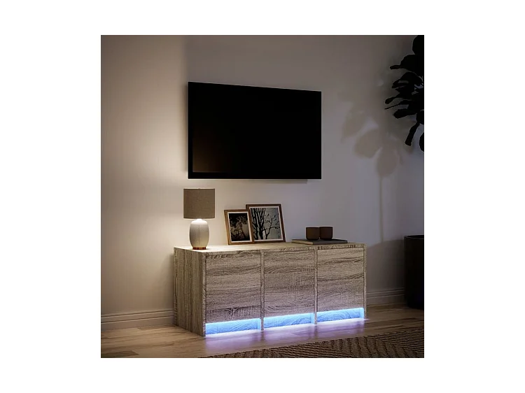 Meuble TV avec LED chêne sonoma 97x34x40 bois d'ingénierie