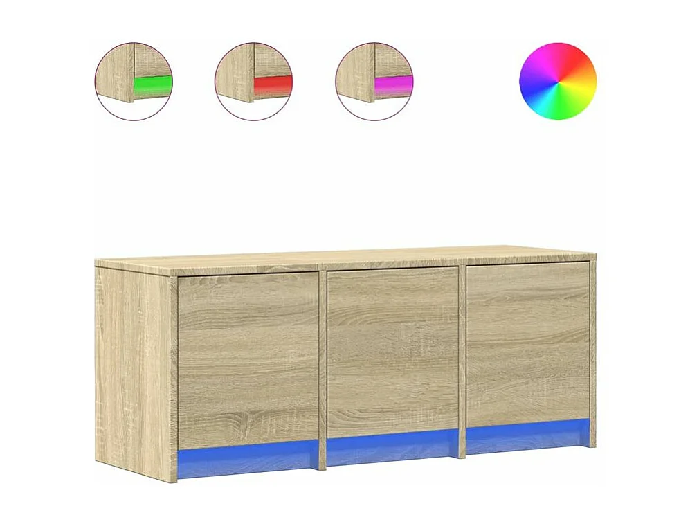 Meuble TV avec LED chêne sonoma 97x34x40 bois d'ingénierie