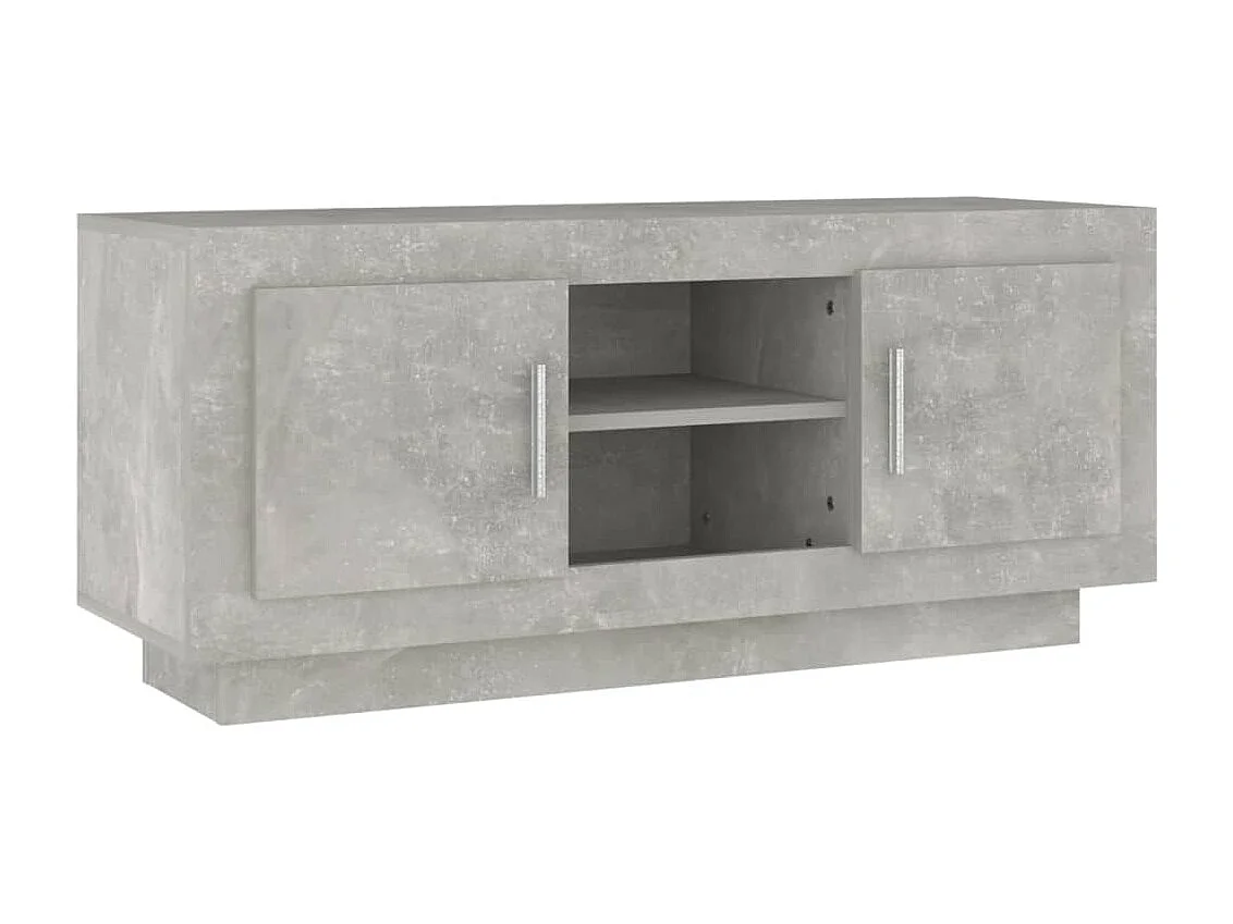 Meuble TV gris béton 102x35x45 bois d'ingénierie