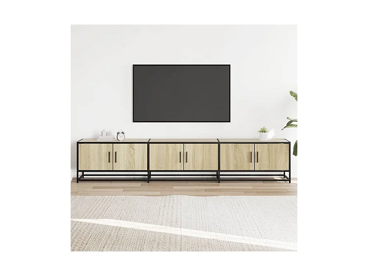 Meuble TV chêne sonoma 210x35x41 bois d'ingénierie