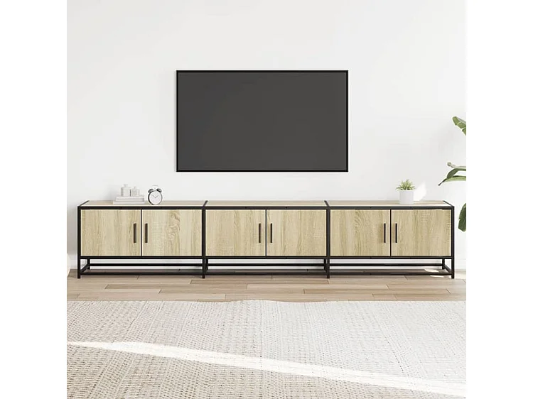 Meuble TV chêne sonoma 210x35x41 bois d'ingénierie