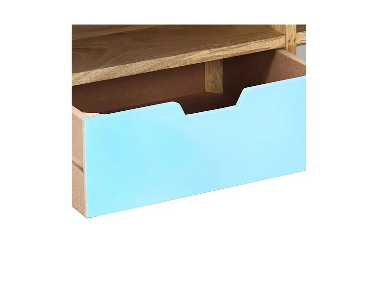 Meuble TV 3 tiroirs manguier massif clair Amagn 110cm