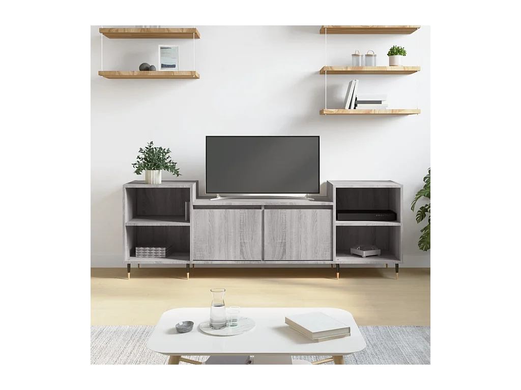 Meuble TV Sonoma gris 160x35x55 Bois d'ingénierie