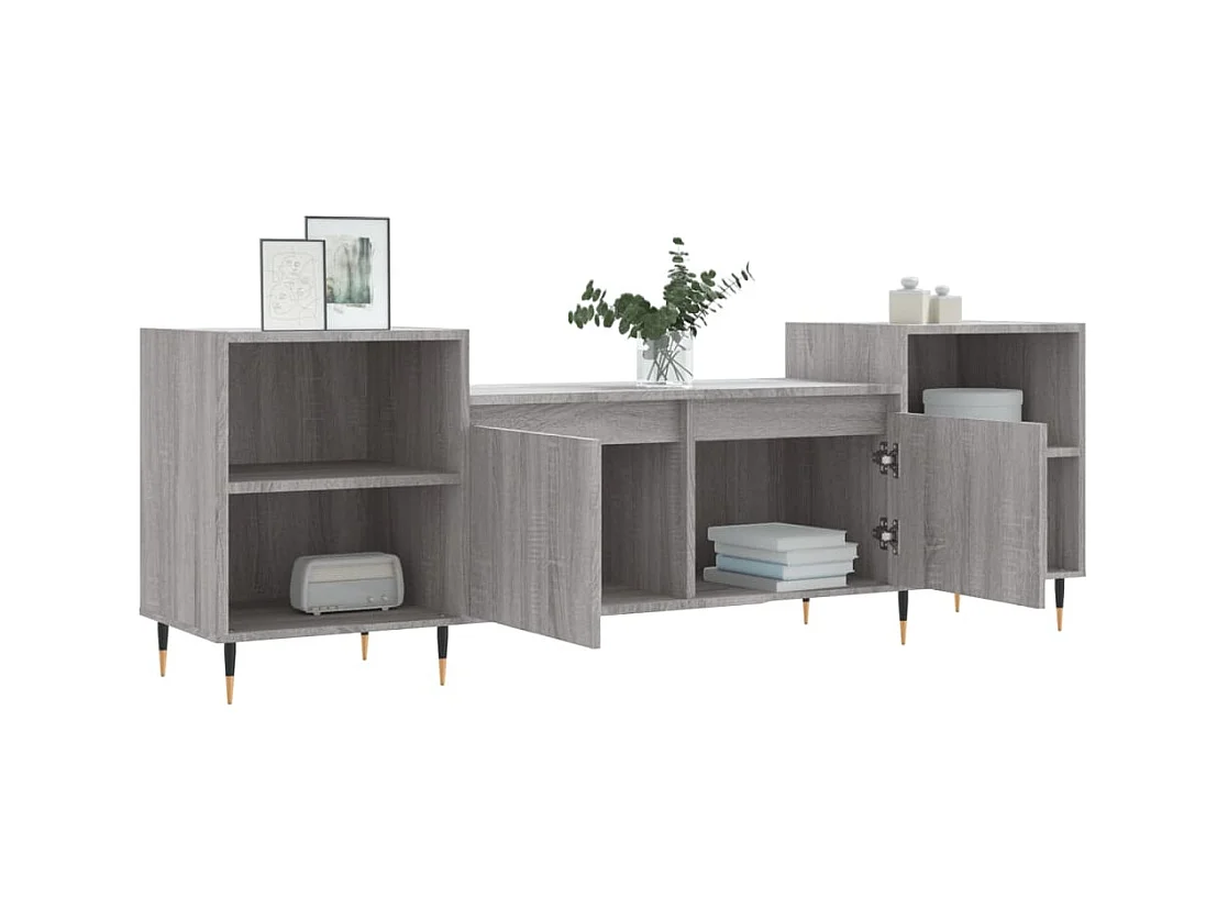 Meuble TV Sonoma gris 160x35x55 Bois d'ingénierie