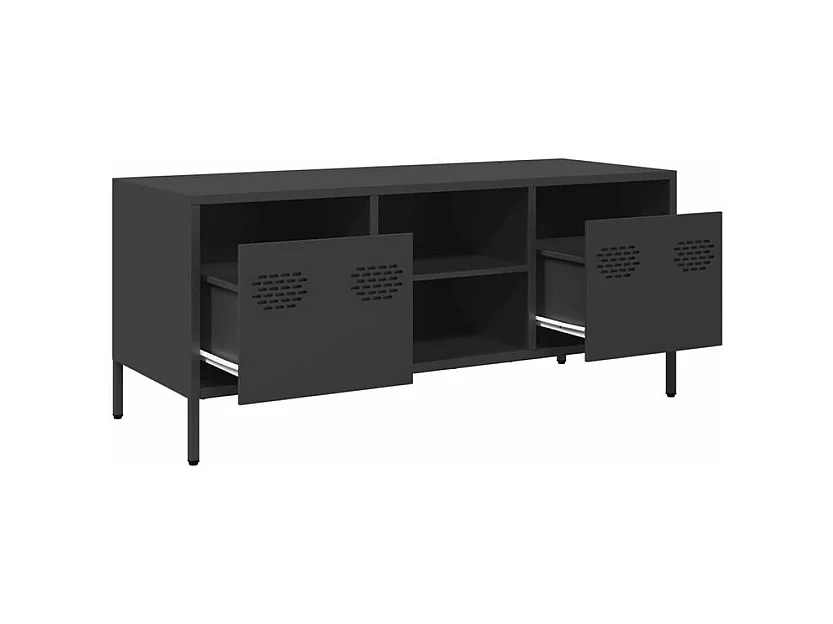 Meuble TV noir 101,5x39x43,5 acier laminé à froid