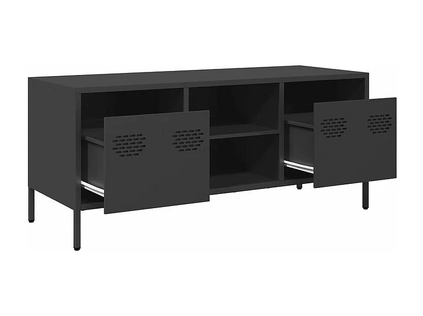Meuble TV noir 101,5x39x43,5 acier laminé à froid