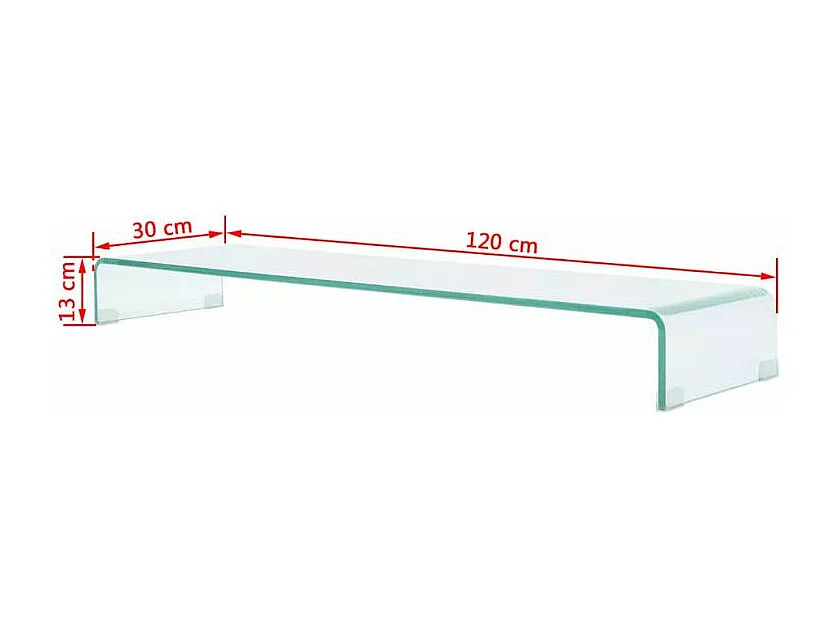 Meuble TV verre trempé transparent Martial L 120